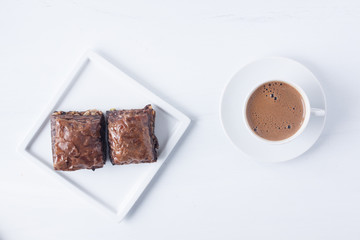 Turkish coffee and chocolate baklava