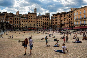 Siena, Piazza del Campo - obrazy, fototapety, plakaty