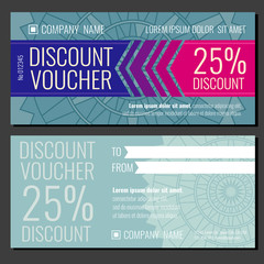 Modern vector gift coupon card voucher template