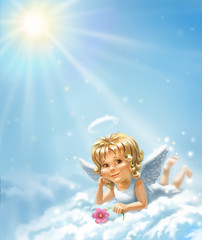 Fototapeta na wymiar Angel in the sky