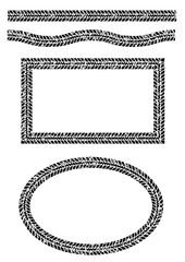 飾り枠&飾り罫　グランジ・タイヤ痕