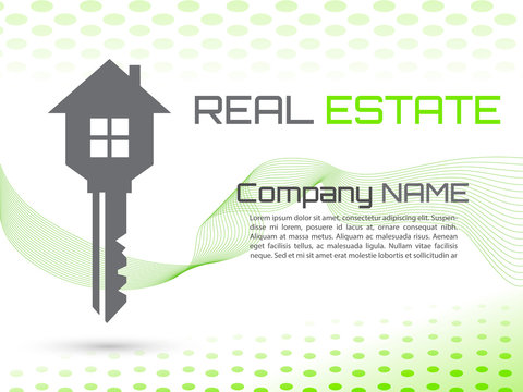Key House Vector, creative business card green