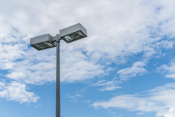Street lights on blue sky