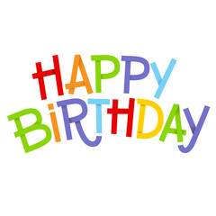 Lettering happy birthday on white background. Illustration vector