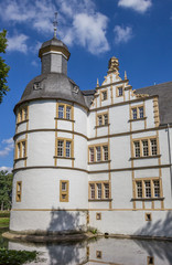 Fototapeta na wymiar Corner tower of the Nauhaus castle in Paderborn