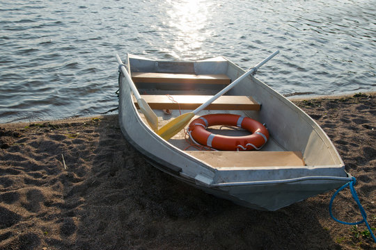 Life boat on shore