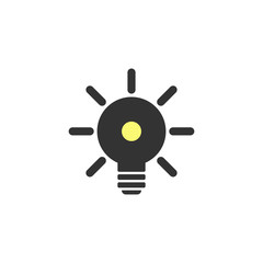 Light lamp sign icon. Idea symbol. Vector illustration