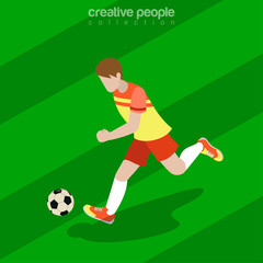 Flat isometric Football (Soccer) Player vector Team sports 3d