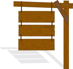 Wooden sign- vector