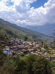 Fototapeta premium Nepal Village from Tatopani to Ghorepani, Poon hill and Annapurna base camp trekking