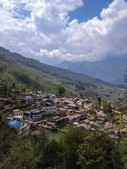 Fototapeta na wymiar Nepal Village from Tatopani to Ghorepani, Poon hill and Annapurna trek