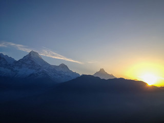 Fototapeta na wymiar Poon Hill, Annapurna circuit trekking, Himalaya, Nepal