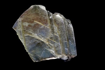 Muscovite, a mica mineral.  Muscovite is an aluminium mineral forming perfect elastic sheets.