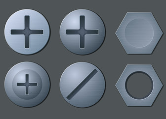 Bolts skrews and nut head set