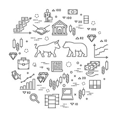 Vector line concept stock exchange