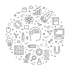 Line web concept for science