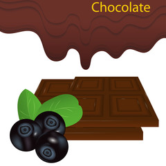 Blueberry chocolate, background. Vector