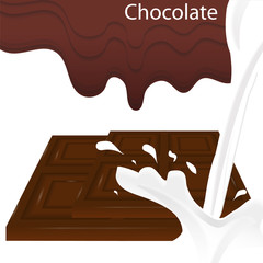 Milk chocolate, background. Vector