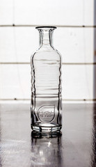 Vintage empty bottle on table