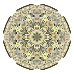 Abstract ethnic colored mandala ornamental pattern. Unique oriental style hand drawn design elements. templates for your designs