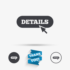 Details with cursor pointer icon. More symbol.