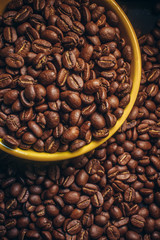  Coffee bean on wooden background