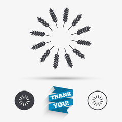 Agricultural sign icon. Gluten free or No gluten