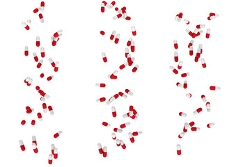 Fototapeta na wymiar pills capsules isolated on white background. Close up of pills capsule isolated on white background.