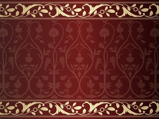 wedding card design, paisley floral pattern , India