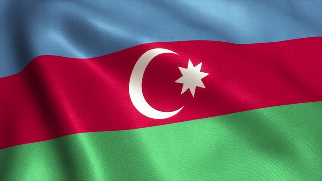 Azerbaijan Flag. Seamless Looping Animation. 4K High Definition Video