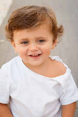Naklejka premium Funny baby one year outdoor