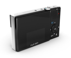 digital photo camera isolated on white background 3d render