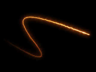 Abstract Fire Effect Element Design on Black Background