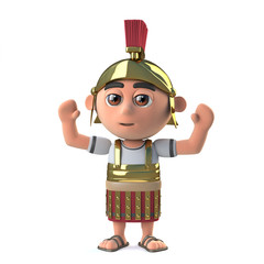3d Roman soldier cheers with success