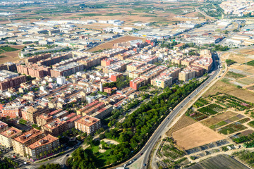 Fototapeta na wymiar Aerial Photo Of Valencia City Surrounding Area In Spain