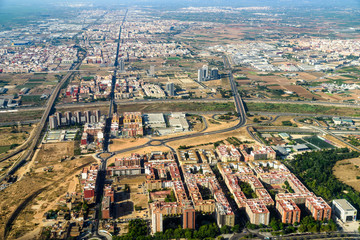 Aerial Photo Of Valencia City Surrounding Area In Spain