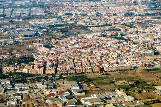 Aerial Photo Of Valencia City Surrounding Area In Spain