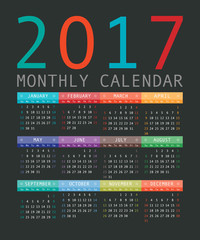 Calendar 2017 vector