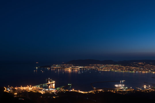 Bay of Novorossiysk just after sunset, Russia