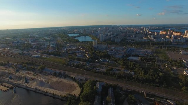 megalopolis with industrial area. aerial view.