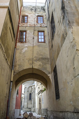 narrow street of the city of Lviv, Ukraine
