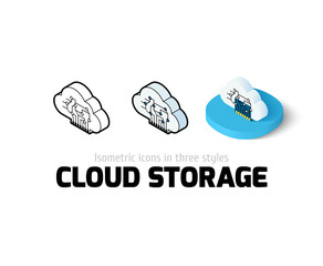 Cloud storage icon in different style