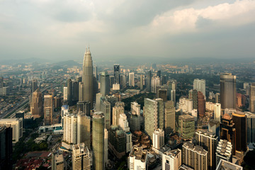 Fototapeta na wymiar Kuala Lumpur skyscraper city in Malaysia