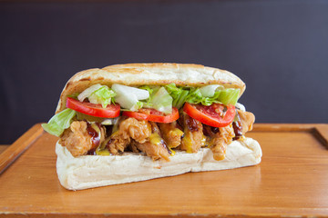 Submarine sandwich fried chicken