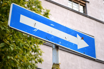 Street sign / One way road sign 