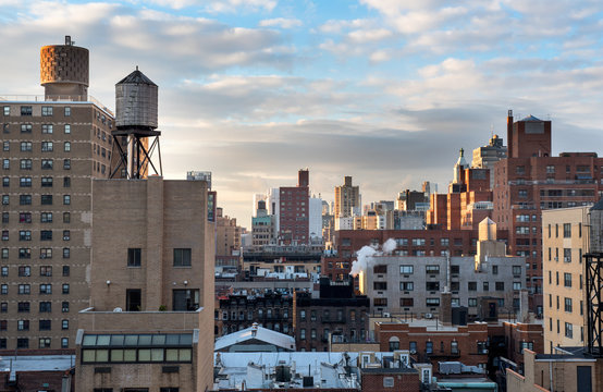 Rooftops of Manhattan, showing the beautiful skyline in nice light