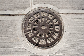 Fototapeta na wymiar Manhole of the Manhattan sewage system in New York City
