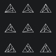 abstract triangle elegant hipster custom logo design