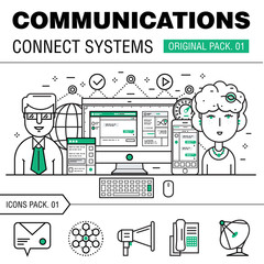 Communication connect social technology pack.