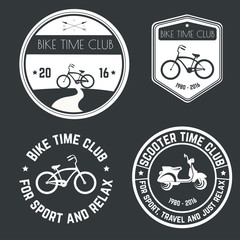 Vector image logo bike and scooter time club
